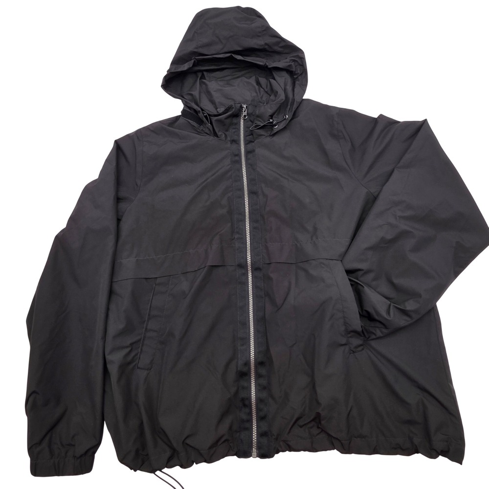 Athletic Works Windbreaker Jacket Womens XXL Black Full Zip Hooded Streetwear